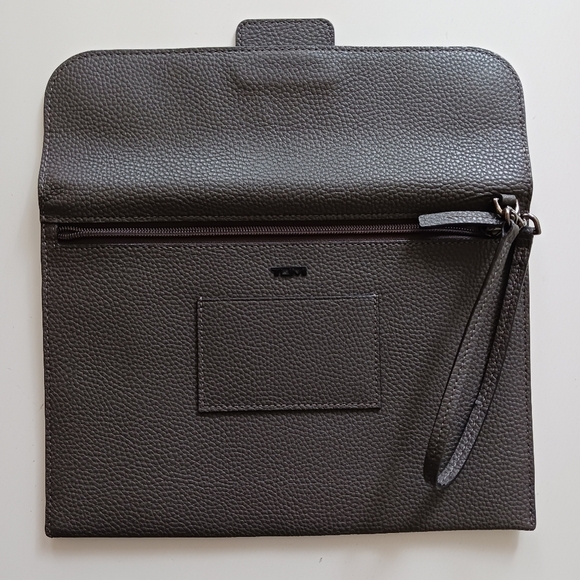 Tumi Other - TUMI gray leather wristlet 11" x 7.5"